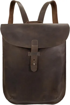 Hide & Drink, Rounded Laptop Backpack with Adjustable Straps, Portable Case, Travel Accessory, Full Grain Leather, Handmade, Bourbon Brown