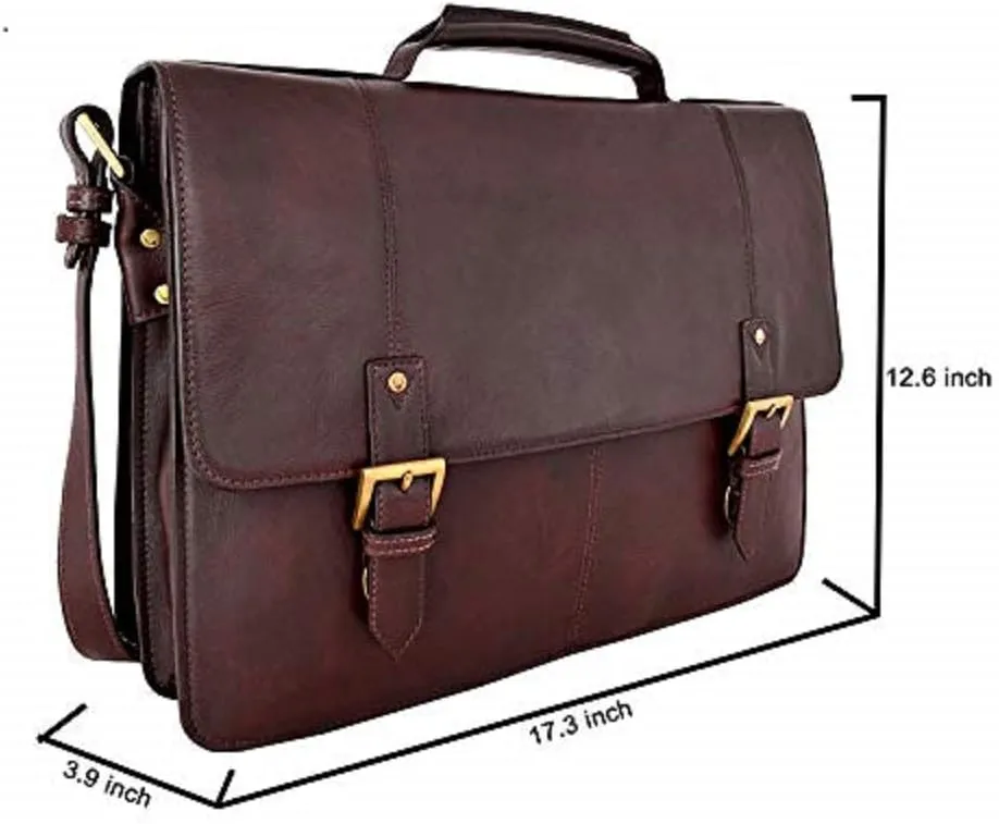 Hidesign Charles Large Double Gusset Leather 17" Laptop Compatible Briefcase