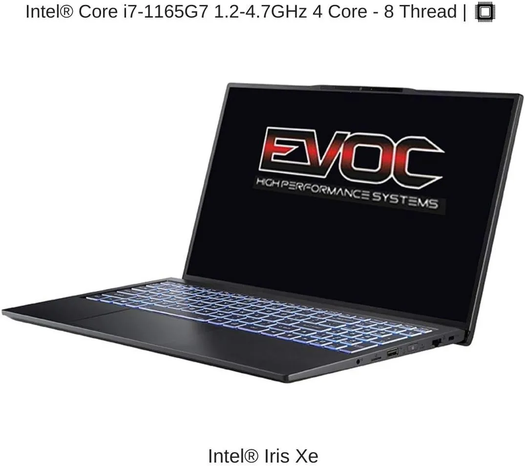HIDevolution EVOC High Performance Systems N5501B (NS50MU) 15.6" FHD, 1.2 GHz i7-1165G7, Intel Iris Xe, 32 GB 3200MHz RAM, 16 TB PCIe SSD