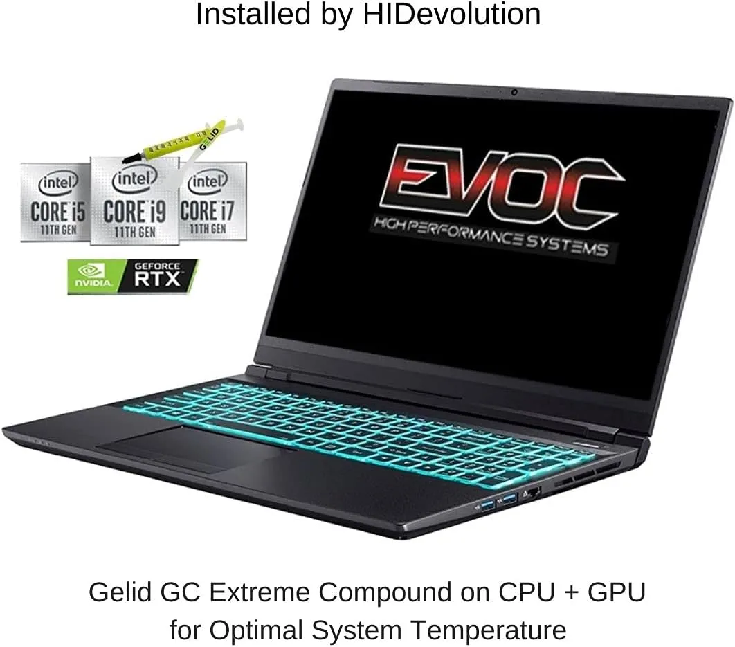 HIDevolution EVOC High Performance Systems PC503C (PC50HS) 15.6" FHD 144Hz, 2.3 GHz i7-11800H, RTX 3080, 16 GB 3200MHz RAM, 1 TB PCIe SSD