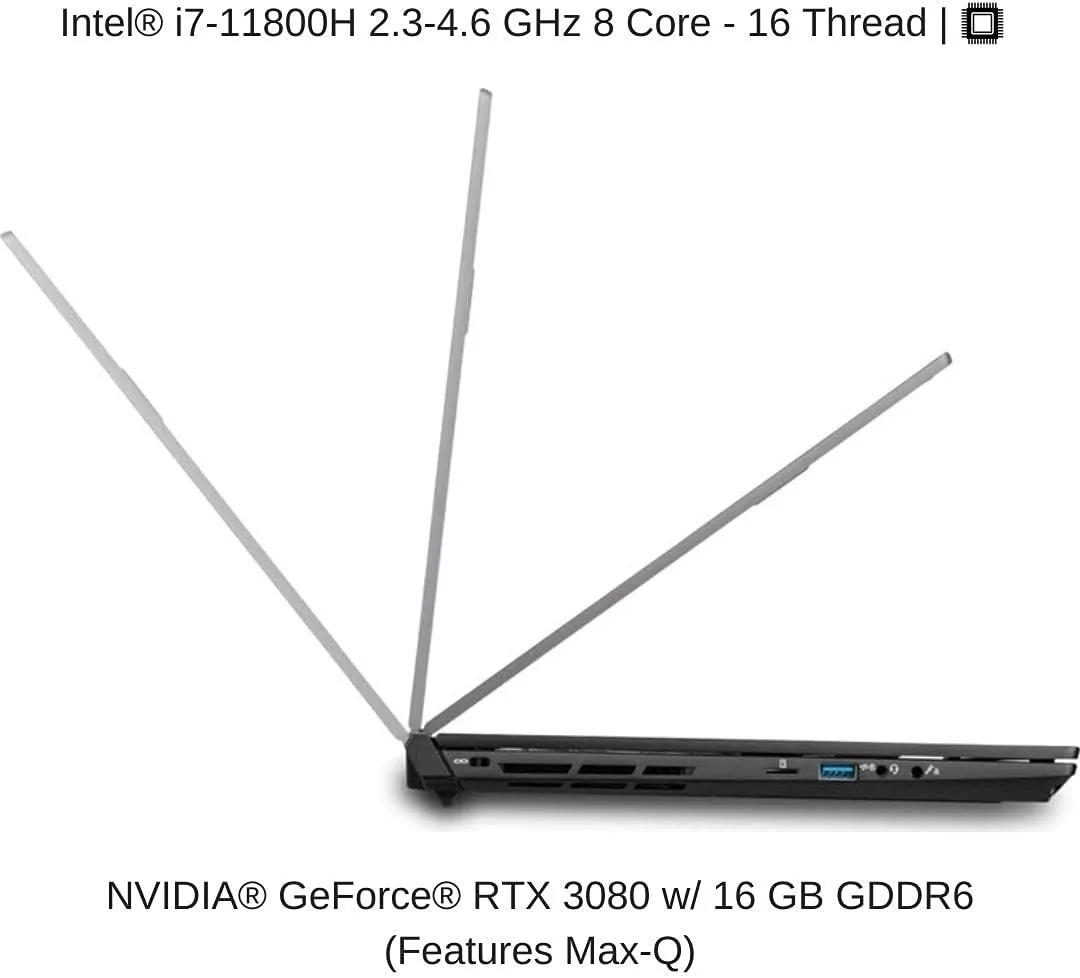 HIDevolution EVOC High Performance Systems PC503C (PC50HS) 15.6" FHD 144Hz, 2.3 GHz i7-11800H, RTX 3080, 16 GB 3200MHz RAM, 1 TB PCIe SSD