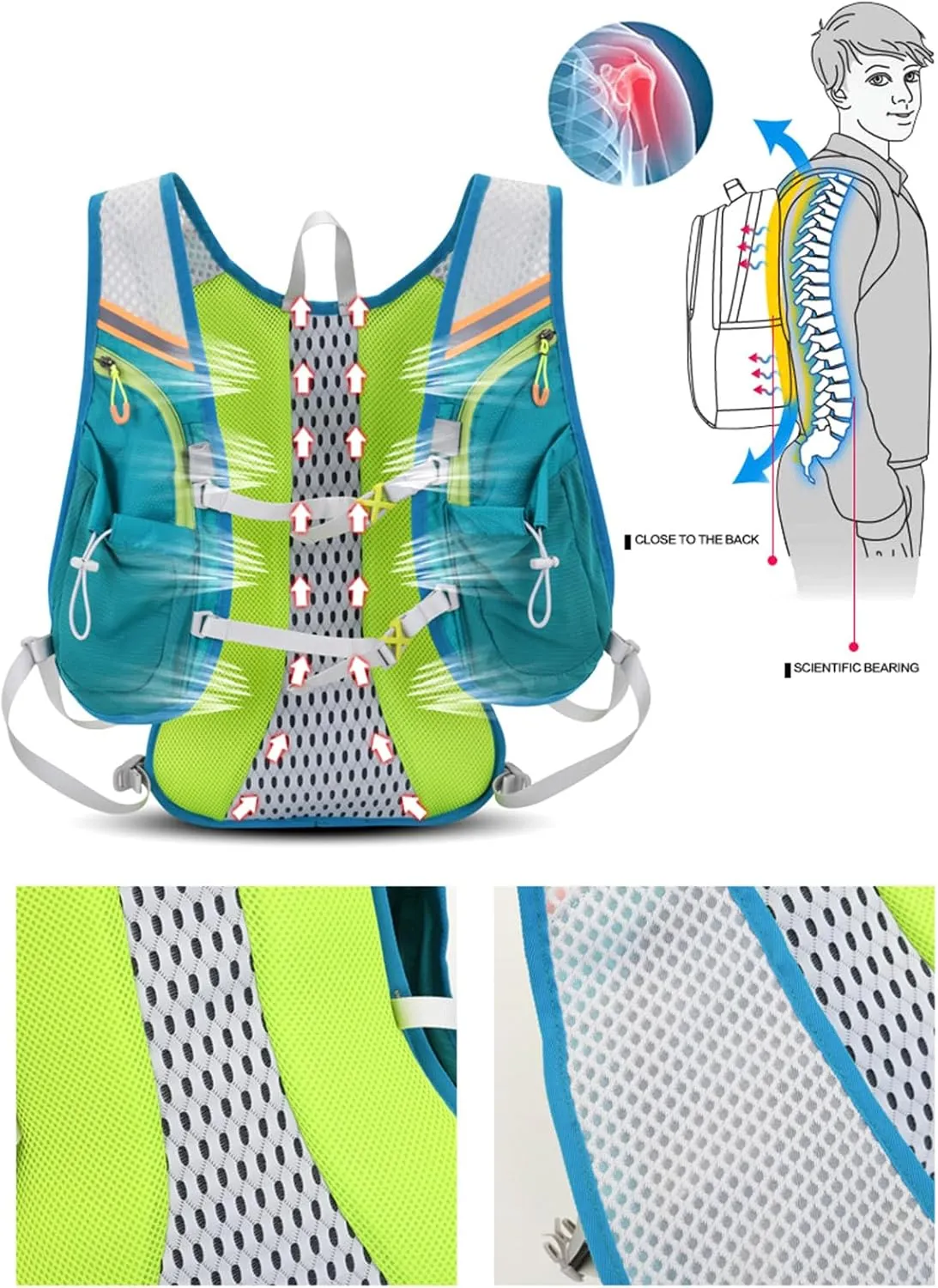 Hiking Backpack for Women Man Hydrations Vest Backpack Cycling Backpacks Large Capacity Backpack Running Backpack