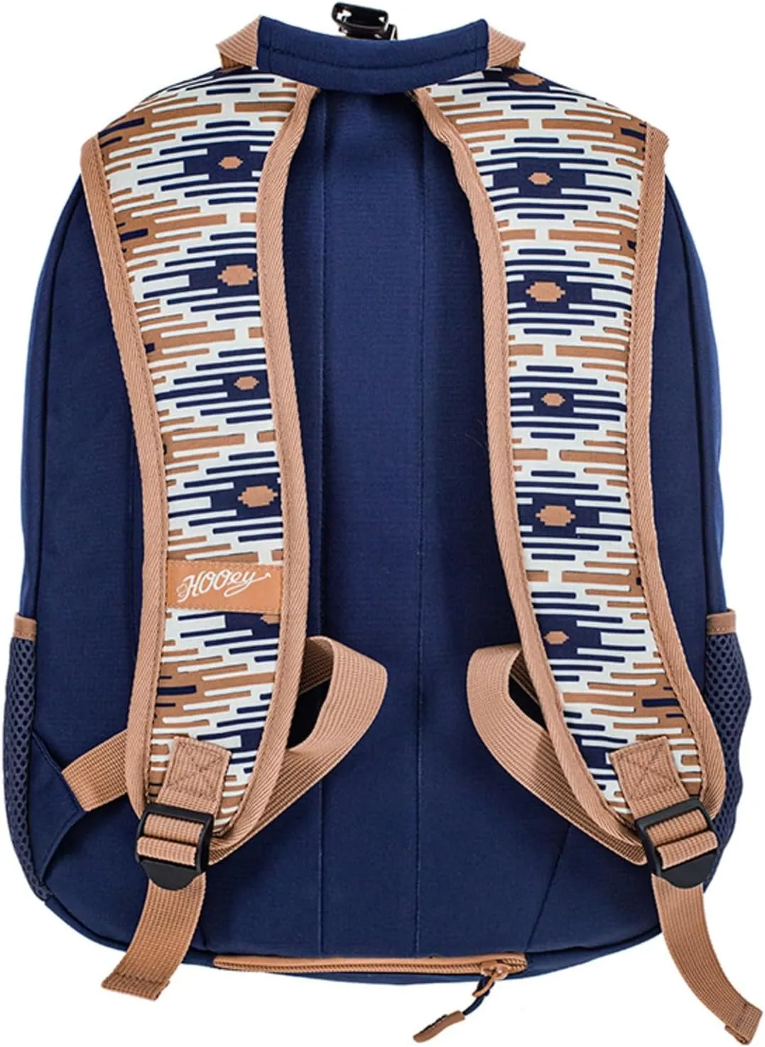HOOEY "Rockstar 20 Liter School Hiking Backpack Rain Cover Hat Strap Laptop Sleeve Hydro Pockets (Navy/Tan)