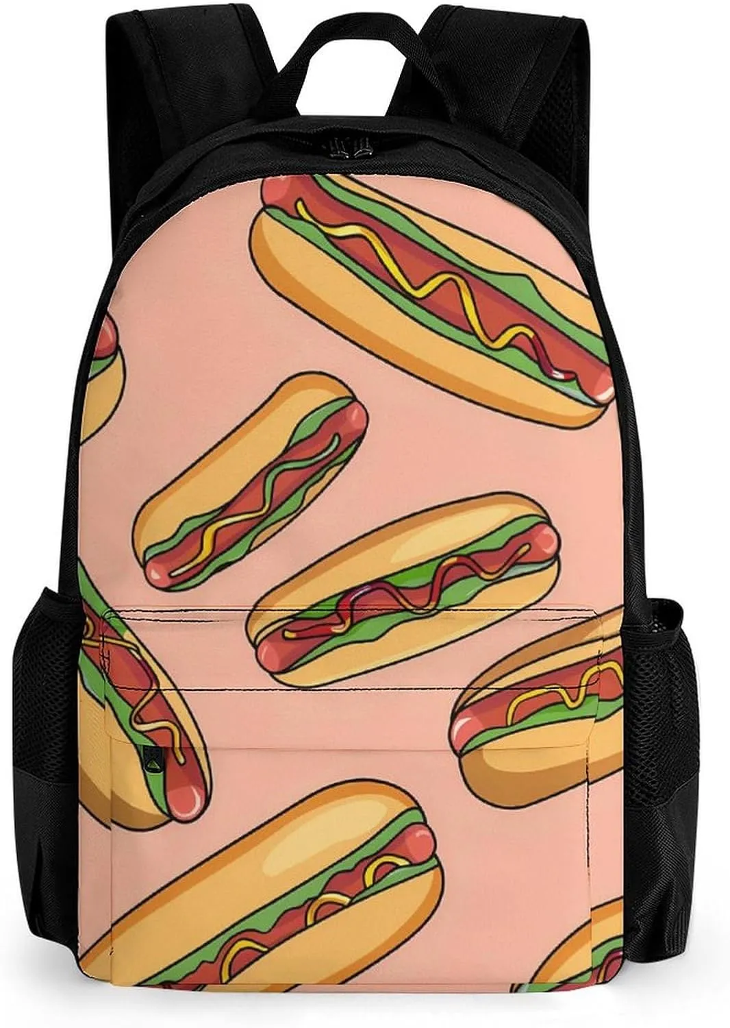 Hot Dogs with Wheat Buns 16 Inch Laptop Backpack Large Capacity Daypack Travel Shoulder Bag for Men Women