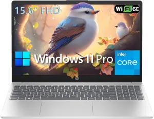 HP 15 15.6" FHD Laptop Computer Student and Business, Intel Quad-Core Processor (Beat i3-1115G4), 16GB DDR4 RAM, 512GB PCIe SSD, WiFi 6E, Bluetooth 5.3, HDMI, Type-C, Silver, Windows 11 Pro, Wendbo