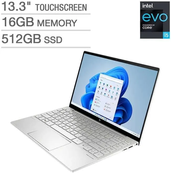 HP Envy 13.3" Intel Evo Platform Laptop - 11th Gen Intel Core i5-1135G7 16GB DDR4-2933 RAM - 512GB PCIe M.2 SSD Windows 11 13-ba1093cl (Renewed)