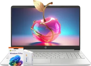 HP Latest 15" Laptop, Intel Celeron N4120 Quad-core Processor, 32GB RAM, 2TB SSD, 15.6" HD Micro Edge LED Display, Fast Charge, SD Card Reader, Windows 11 Pro, WOWPC Recovery USB