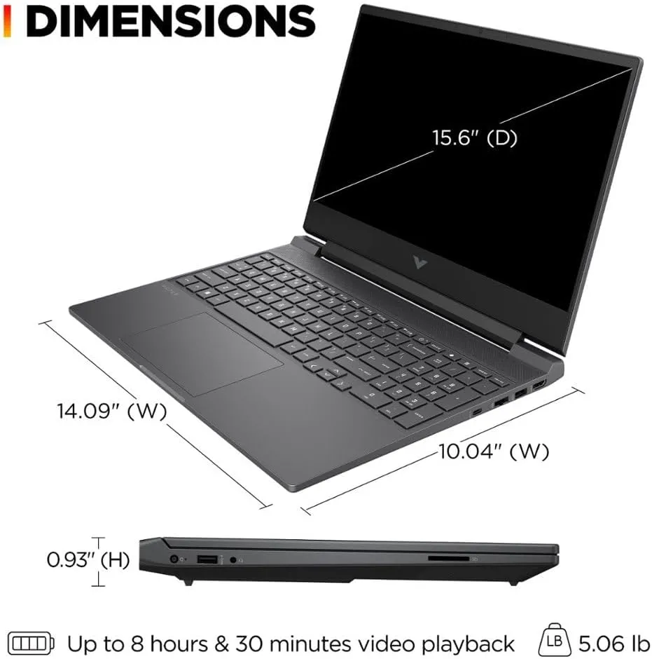 HP Victus 15.6" 144Hz FHD Gaming Laptop,AMD Ryzen 5 7535HS,16GB DDR5 RAM,1TB SSD,AMD Radeon RX 6550M(Beats RTX 2050),Backlit Keyboard,Windows11 Pro, Mica Silver (16GB RAM | 1TB SSD)