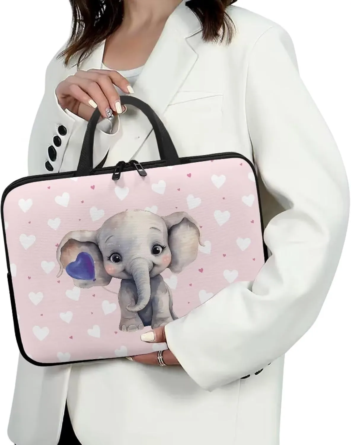 HUGS IDEA Computer Bag Laptop Sleeve Carrying Case with Handle Zipper Notebook Messenger Briefcase