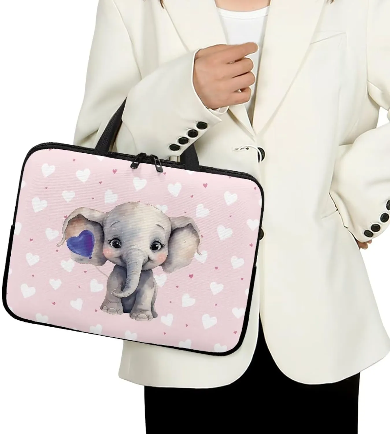 HUGS IDEA Computer Bag Laptop Sleeve Carrying Case with Handle Zipper Notebook Messenger Briefcase