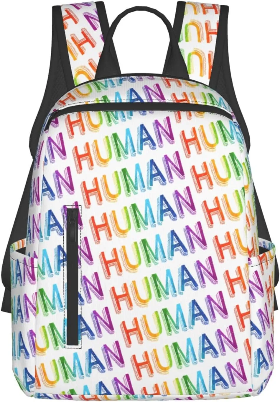 Human LGBT Rainbow Gay Pride Travel Laptop Backpack Casual Backpacks Double Shoulder Daypack Notebook Rucksack Work Bags Sports Bag for Hiking Camping Beach