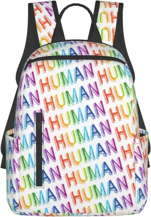 Human LGBT Rainbow Gay Pride Travel Laptop Backpack Casual Backpacks Double Shoulder Daypack Notebook Rucksack Work Bags Sports Bag for Hiking Camping Beach