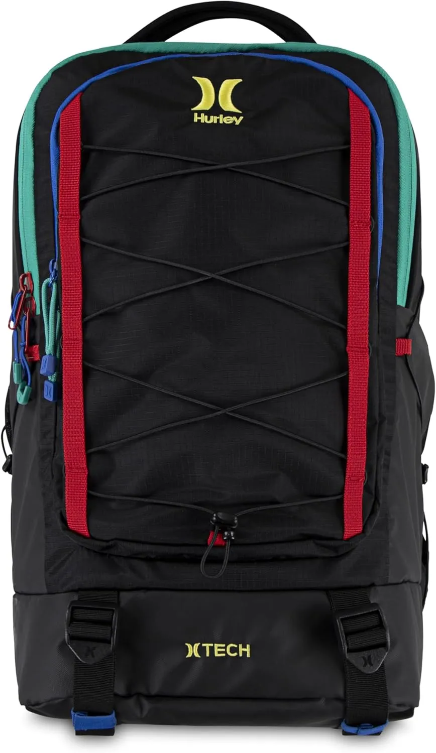 Hurley Men's Commuter Travel Backpack, Black/Primary Multi, One Size