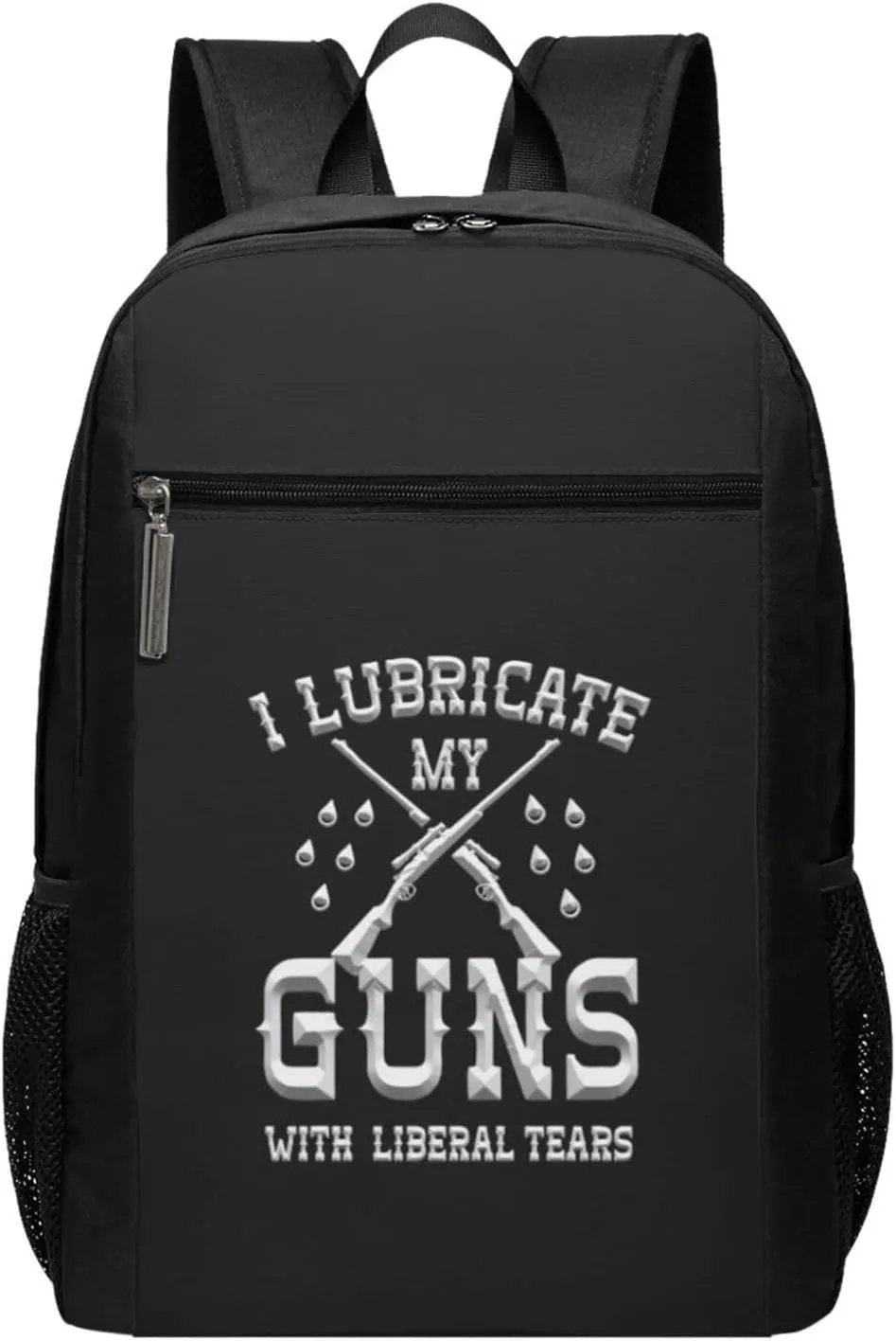 I Lubricate My Guns With Liberal Tears Travel Laptop Backpack, Business Anti Theft Slim Sturdy Laptops Backpacks, College Computer Bag Gift for Men & Women Fits 17 Inch Notebook,Black