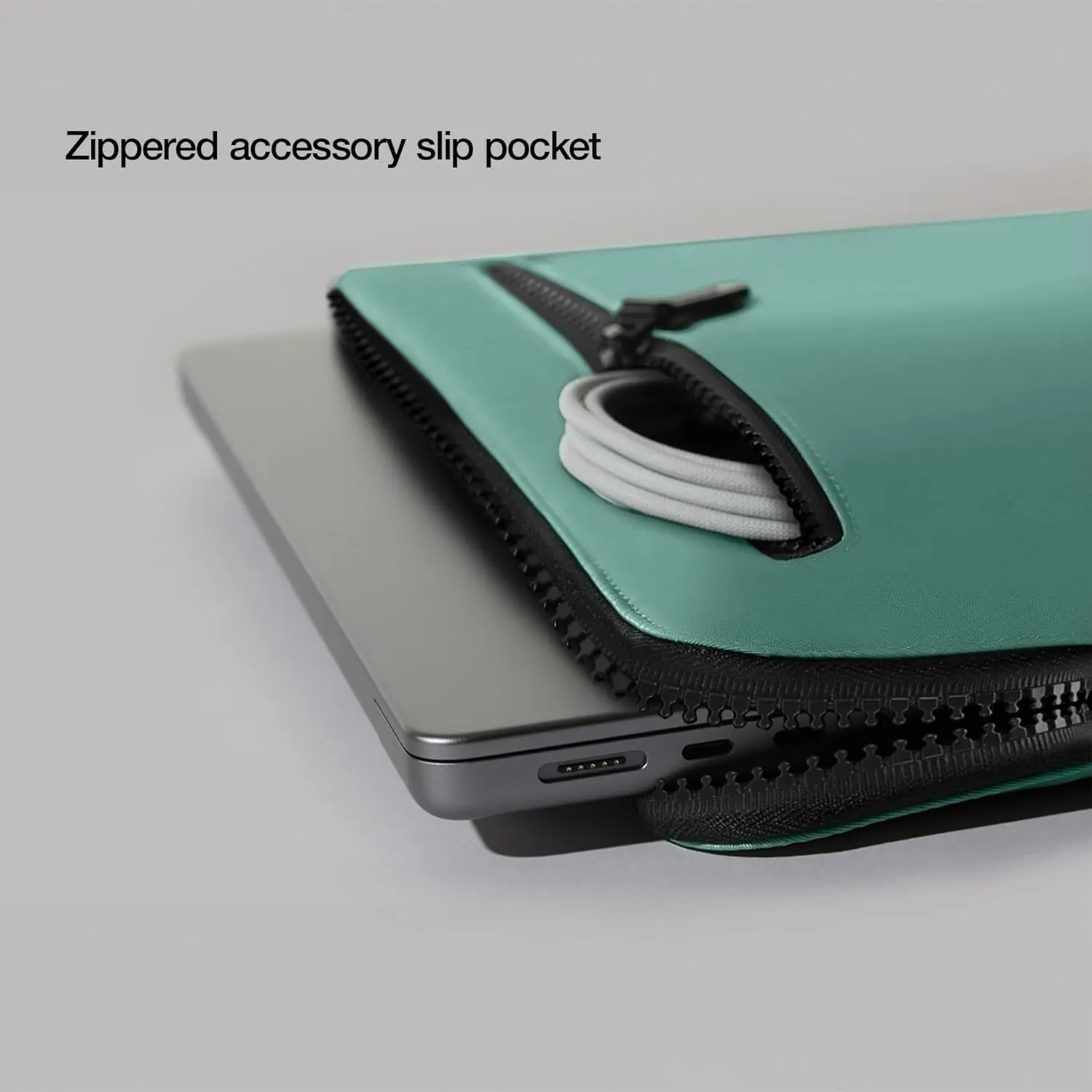 Incase Compact Laptop Sleeve with Flight Nylon - 13-inch MacBook/Laptop & iPad/Tablet Sleeve - Faux Fur Lining, Lightweight, Durable, Weather Resistant, Slip Pocket for Accessories - Desert Green