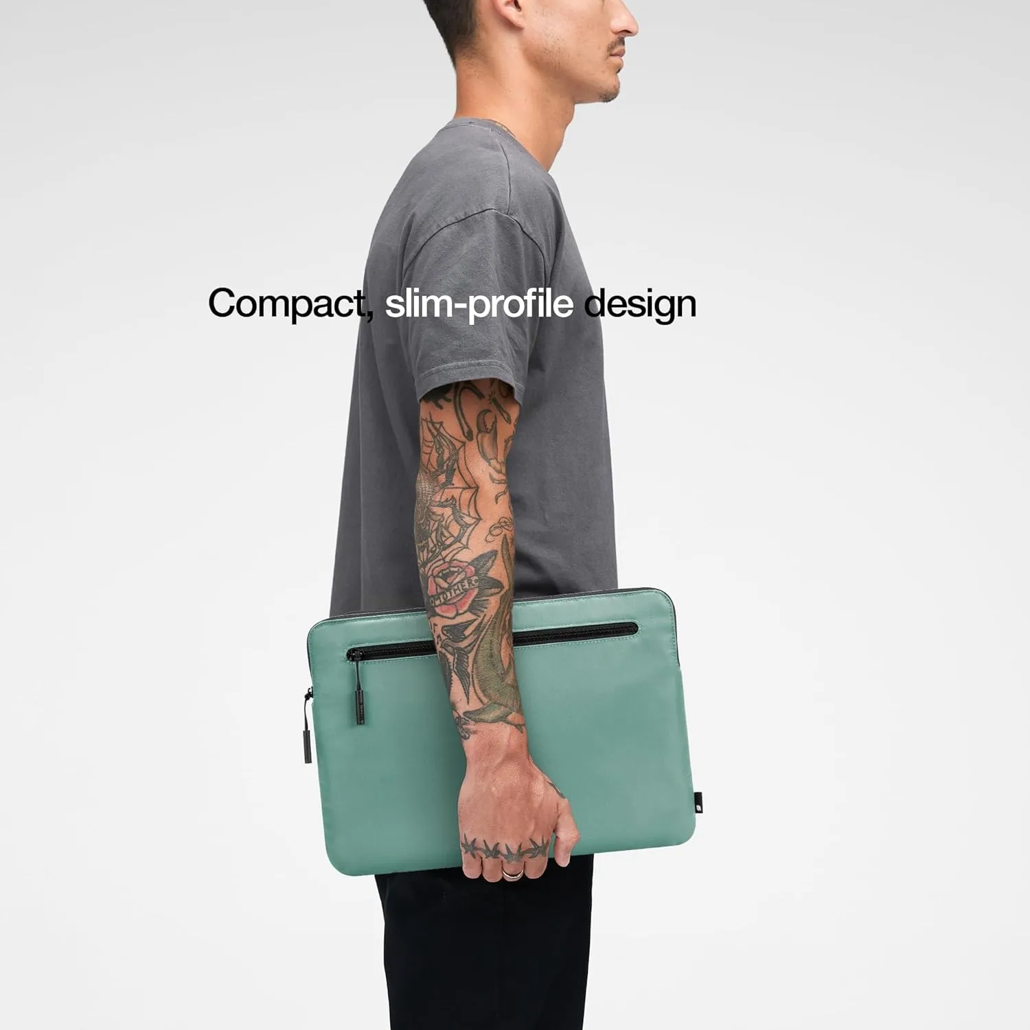 Incase Compact Laptop Sleeve with Flight Nylon - 13-inch MacBook/Laptop & iPad/Tablet Sleeve - Faux Fur Lining, Lightweight, Durable, Weather Resistant, Slip Pocket for Accessories - Desert Green