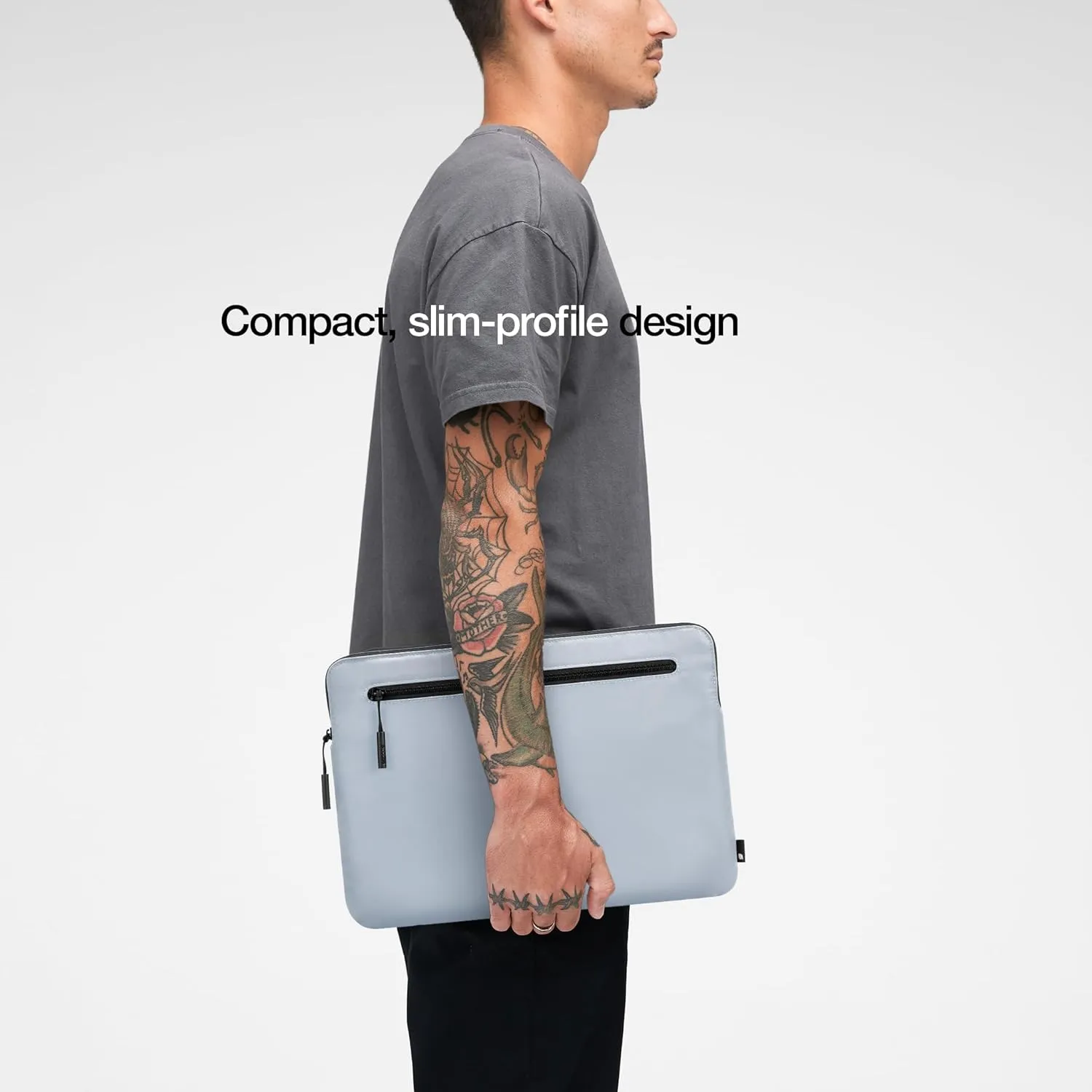 Incase Compact Laptop Sleeve with Flight Nylon MacBook/Laptop/iPad/Tablet Sleeve, and Cover, Lightweight, Weather Resistant, with Slip Pocket for Accessories (City Grey, 13-Inch)