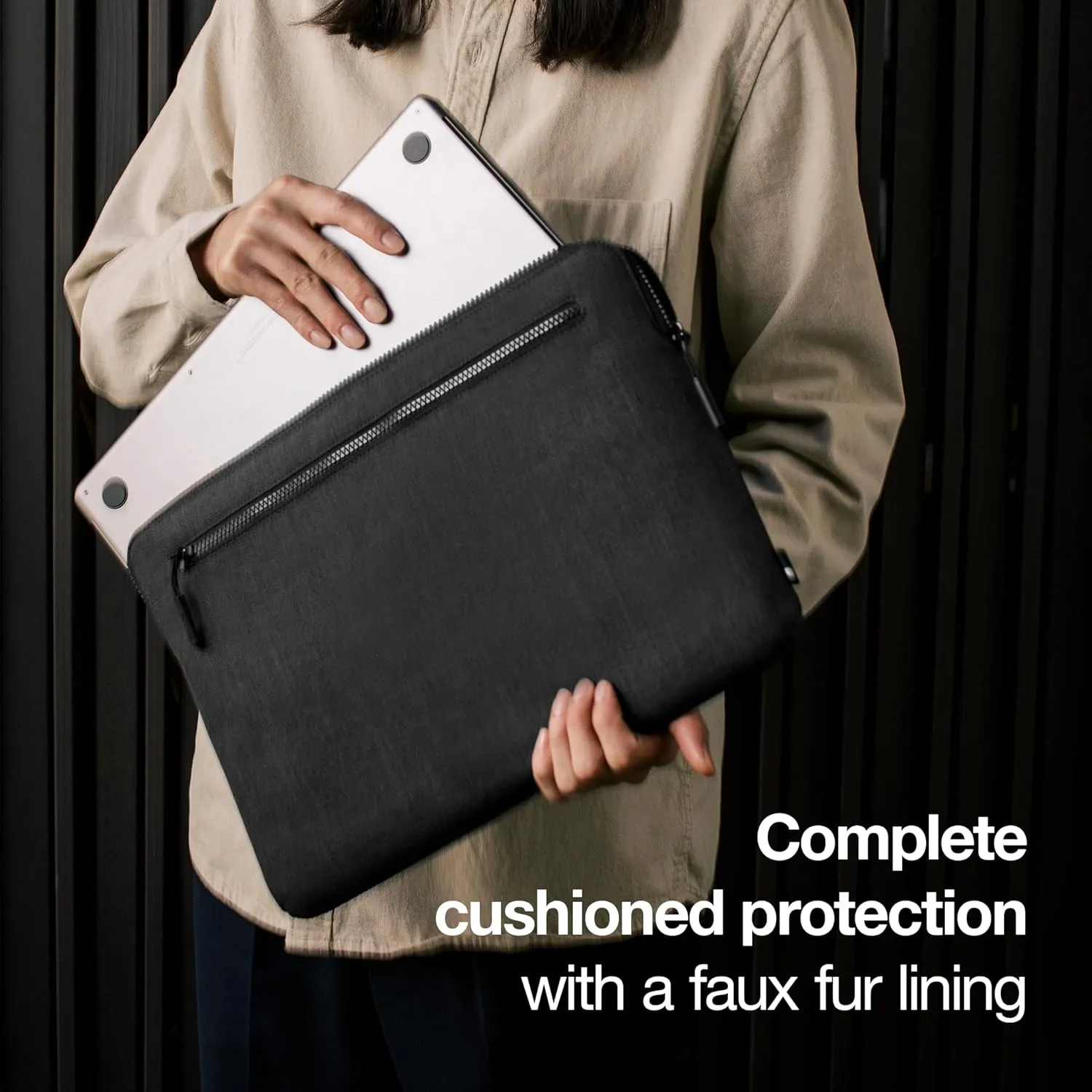 Incase Compact Laptop Sleeve with Woolenex - 16" MacBook/Laptop and iPad/Tablet Sleeve, Computer Case and Cover, Lightweight, Weather Resistant, with Slip Pocket for Accessories - Graphite