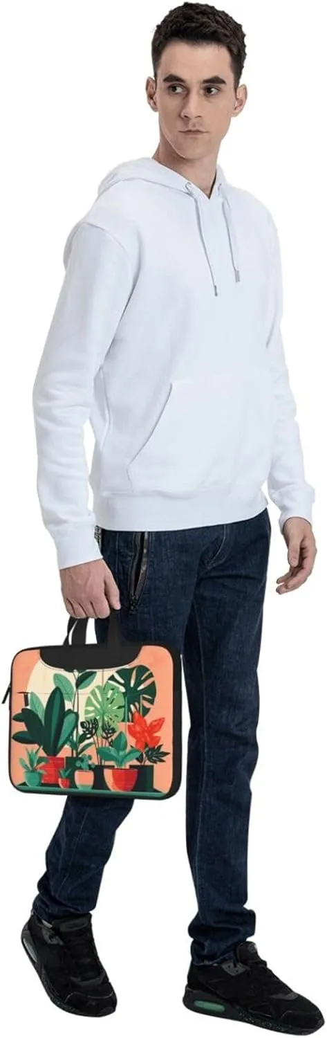 Indoor Potted Green Plants Laptop Shoulder Bag, Ultra Slim And Portable, With Padded Shoulder Strap And Handleã€‚
