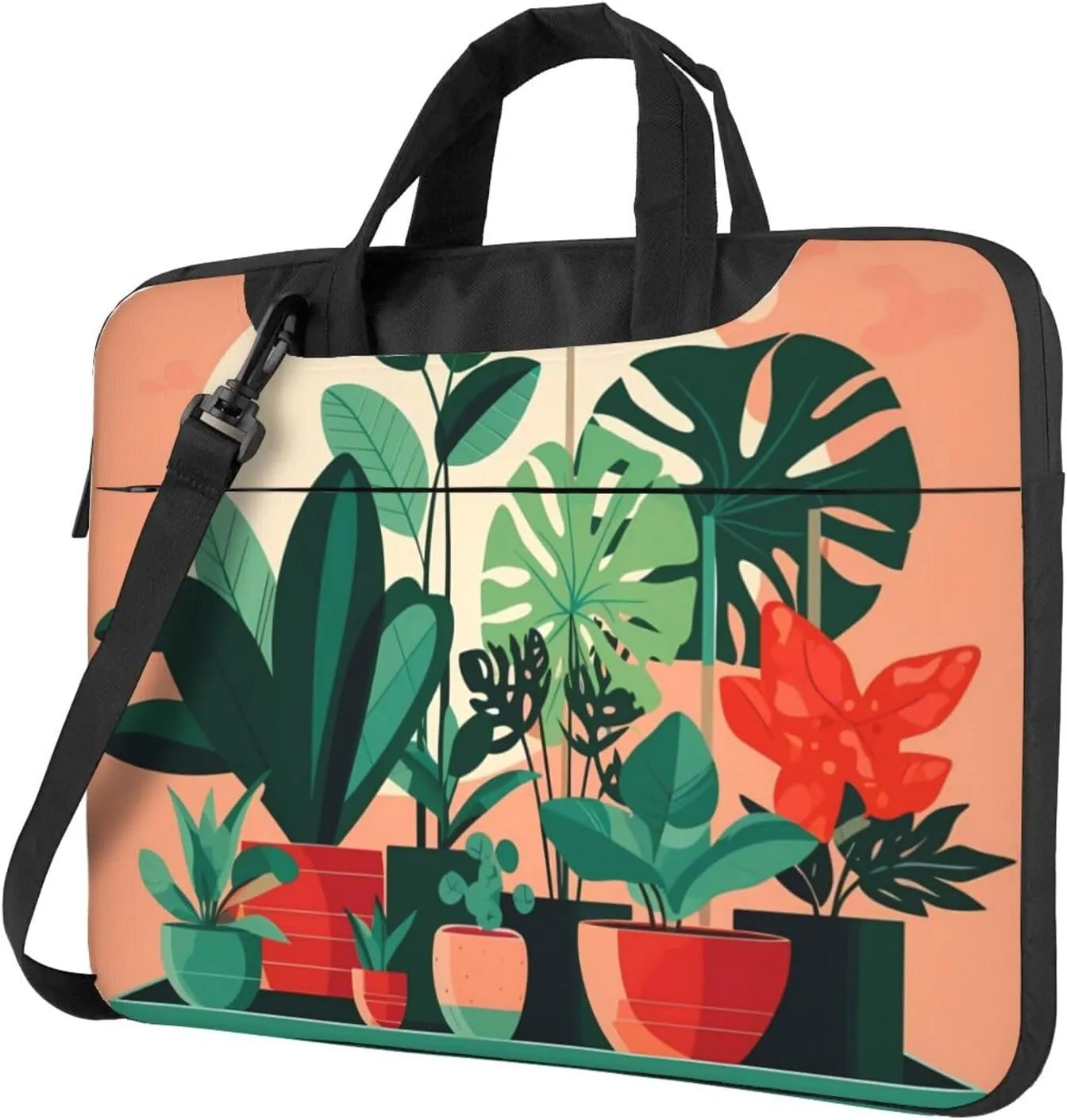 Indoor Potted Green Plants Laptop Shoulder Bag, Ultra Slim And Portable, With Padded Shoulder Strap And Handleã€‚
