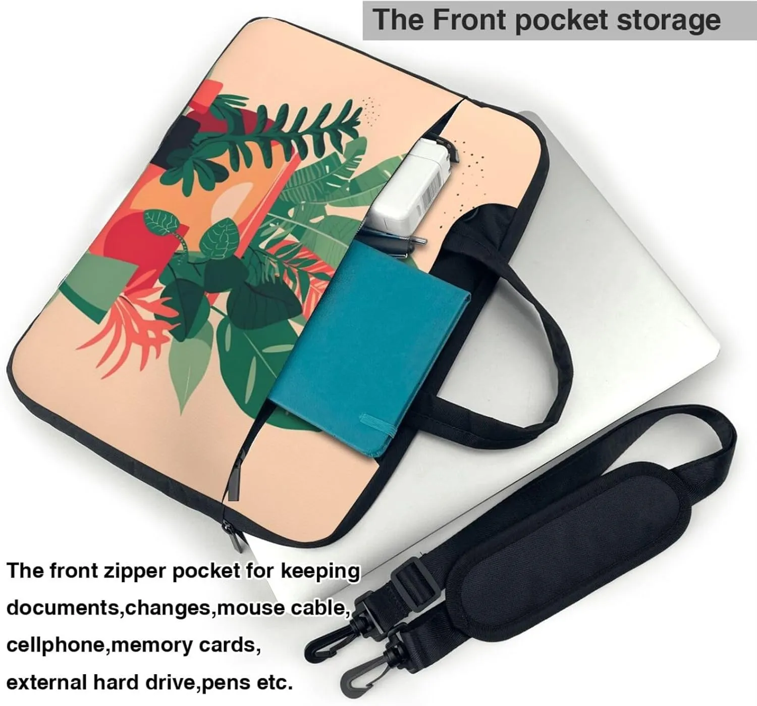 Indoor Small Green Plants Laptop Shoulder Bag,# Ultra Slim And Portable, With Padded Shoulder Strap And Handleã€‚