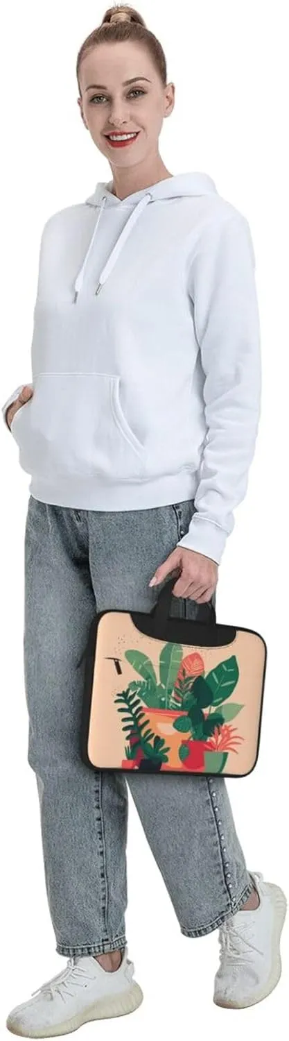 Indoor Small Green Plants Laptop Shoulder Bag,# Ultra Slim And Portable, With Padded Shoulder Strap And Handleã€‚