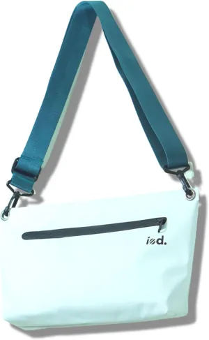 iod Weatherproof Sling Bag/Crossbody Bag with Water-Resistant Zipper - Tarpaulin Bag with Adjustable Shoulder Straps (White, M)