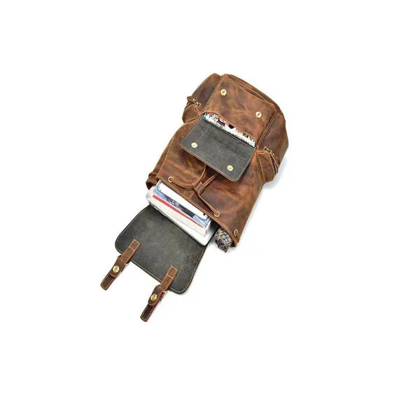 Ironhide Buffalo Leather Backpack – Handcrafted Full Grain Daypack