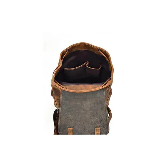 Ironhide Buffalo Leather Backpack – Handcrafted Full Grain Daypack