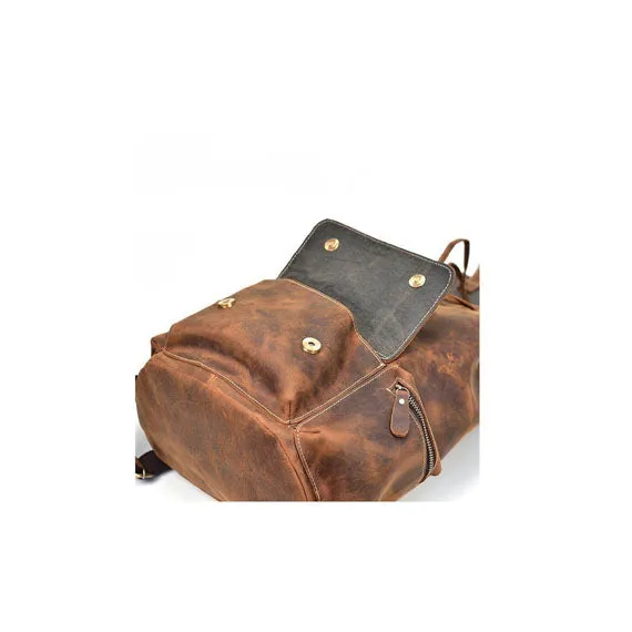 Ironhide Buffalo Leather Backpack – Handcrafted Full Grain Daypack