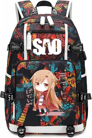 ISaikoy Anime Sword Art Online Backpack Bookbag Daypack School Bag Laptop Shoulder Bag M11