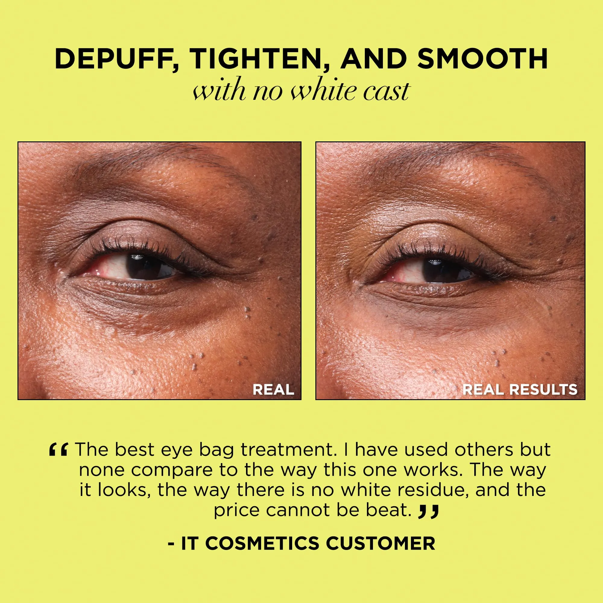 IT Cosmetics Bye Bye Under Eye Bags Treatment For Women & Men – Temporary Eye Bag Reducer & Undereye Corrector Depuffs, Tightens, Smooths & Reduces Look of Wrinkles & Fine Lines - 0.5 Fl. Oz