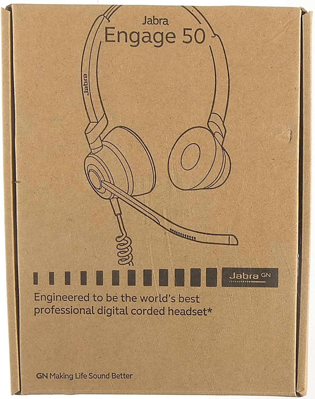 Jabra Engage 50 On-Ear Stereo Headset - Microsoft Certified Digital Headphones with Cable - Passive Noise Cancelling for Softphones and Web Clients - USB-C Cable - Black