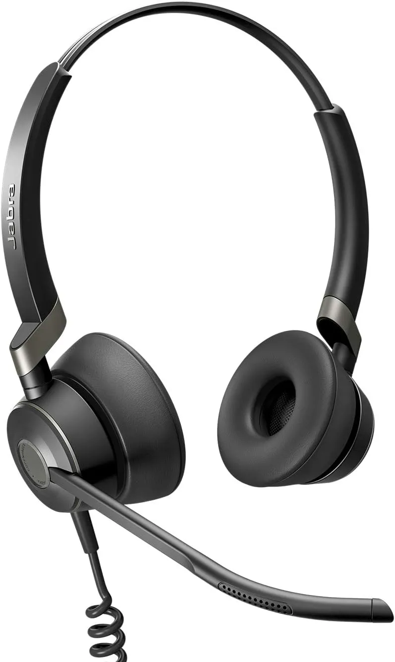 Jabra Engage 50 On-Ear Stereo Headset - Microsoft Certified Digital Headphones with Cable - Passive Noise Cancelling for Softphones and Web Clients - USB-C Cable - Black