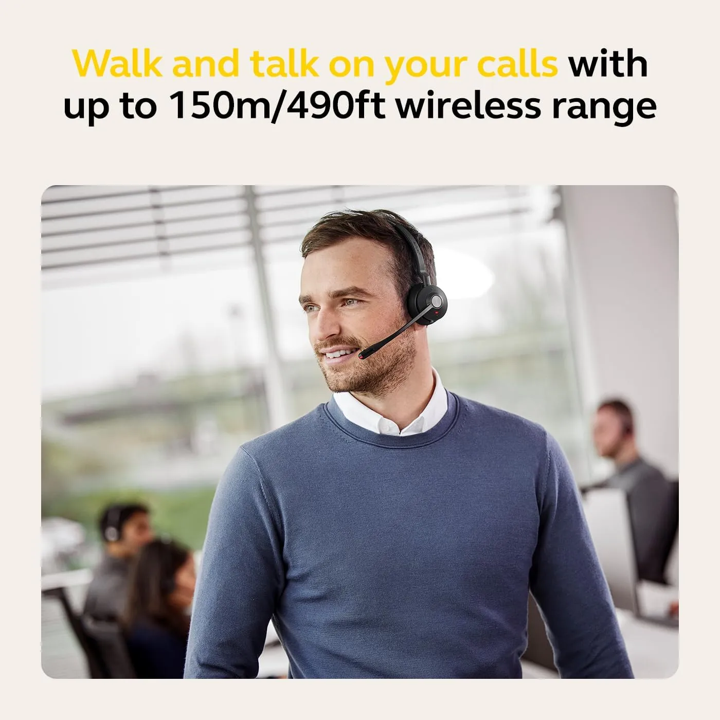 Jabra Engage 55 SE (Second Edition) Dual-Ear Wireless Headset w/Link 400 USB-A DECT Adapter – Noise-Cancelling Microphone, Extensive Range – MS Teams Certified, Works with All Other Platforms, Black