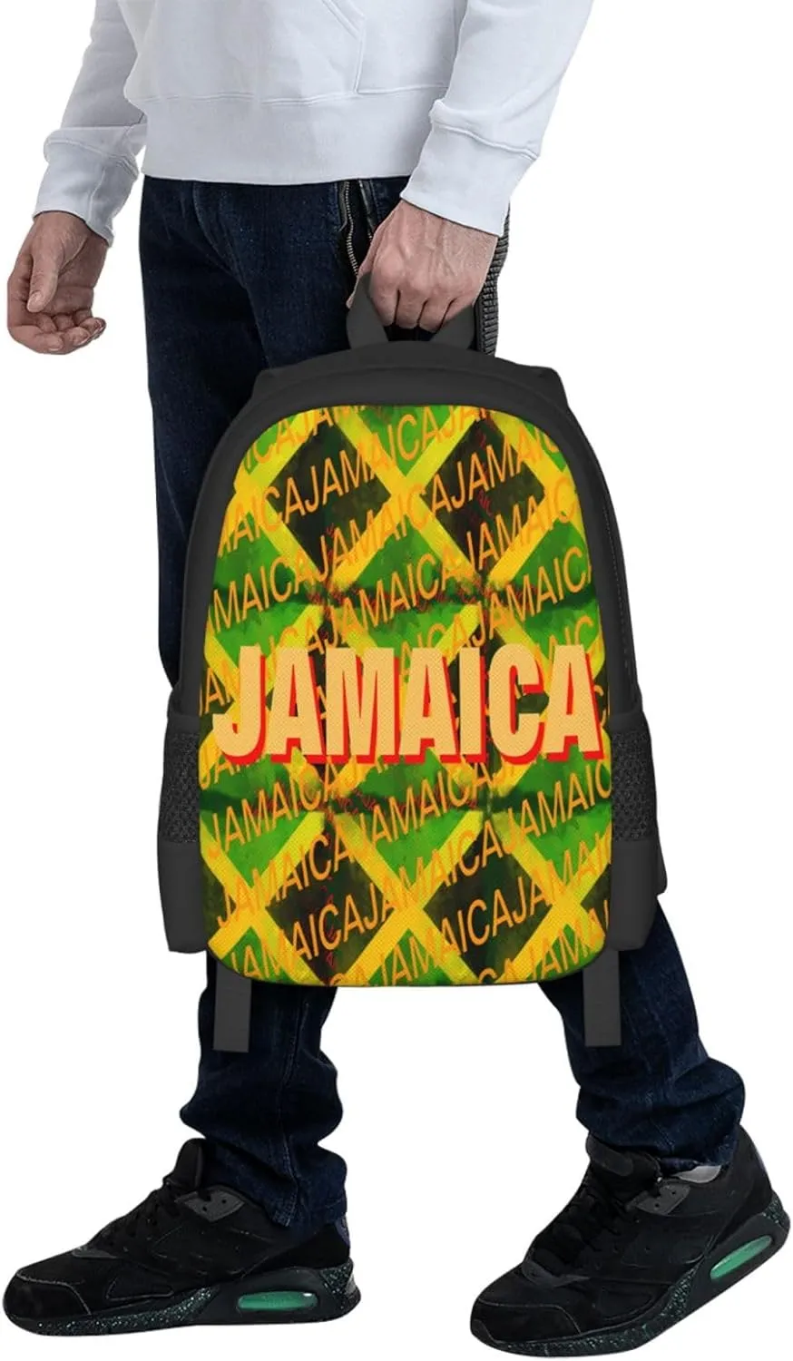 Jamaica Roots Jamaican Flag Casual Backpacks Large Capacity Backpack Laptop Rucksack Sport Daypack Commuter Bags with Adjustable Strap for Traveling Camping