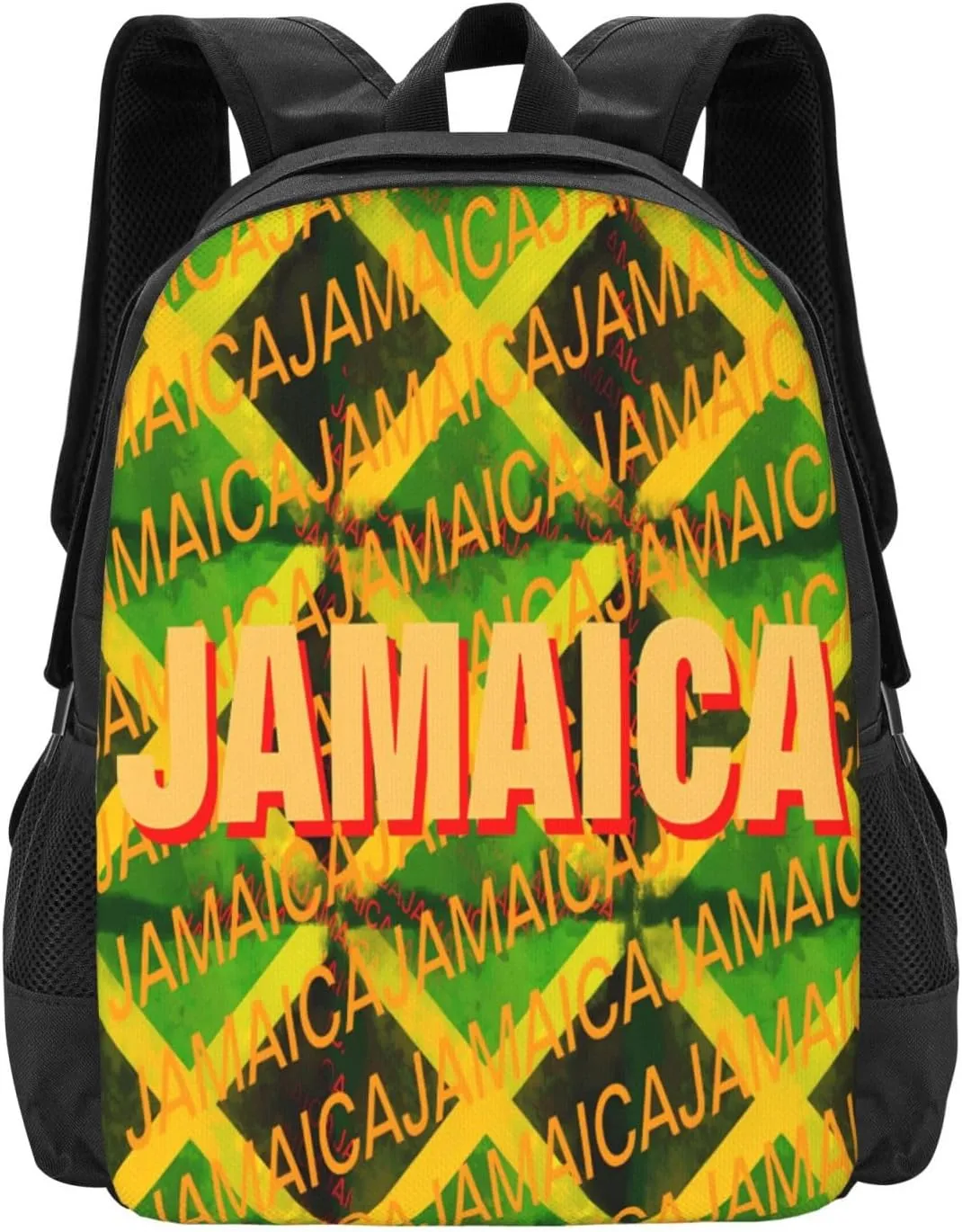 Jamaica Roots Jamaican Flag Casual Backpacks Large Capacity Backpack Laptop Rucksack Sport Daypack Commuter Bags with Adjustable Strap for Traveling Camping