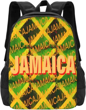 Jamaica Roots Jamaican Flag Casual Backpacks Large Capacity Backpack Laptop Rucksack Sport Daypack Commuter Bags with Adjustable Strap for Traveling Camping