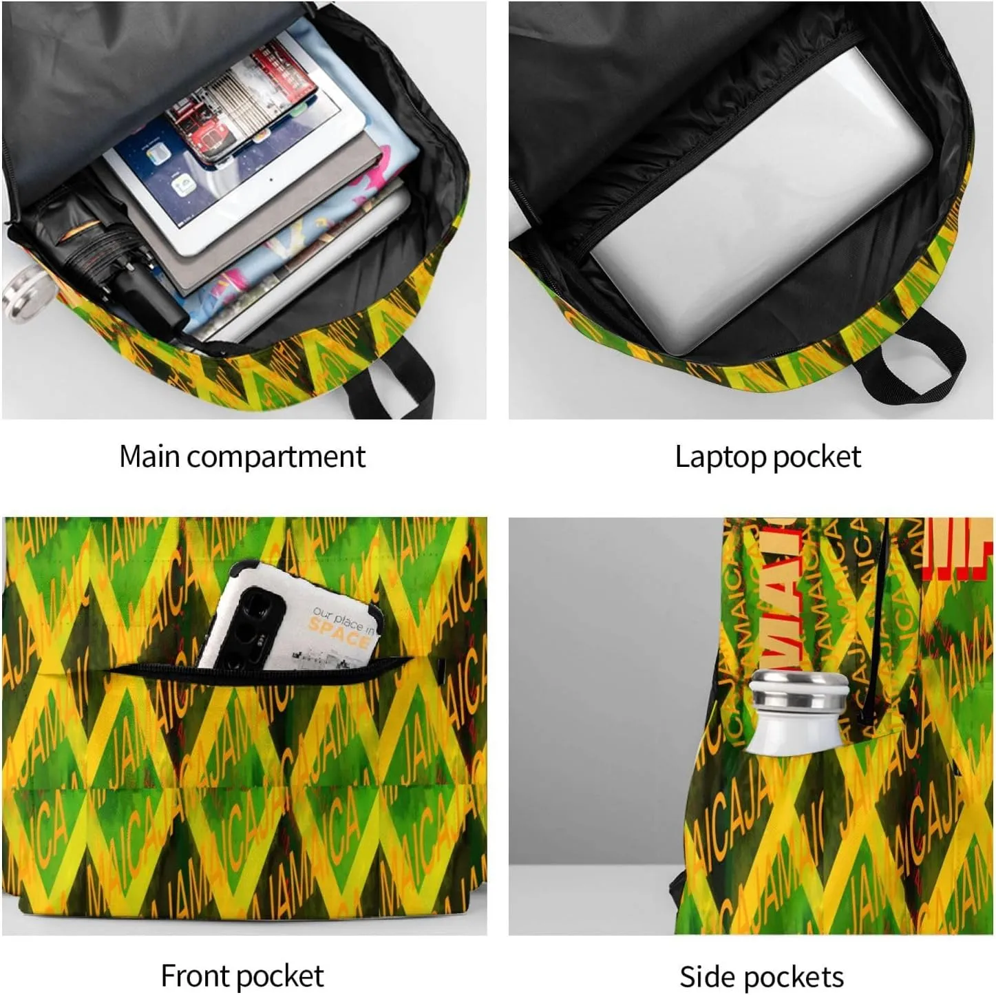 Jamaica Roots Jamaican Flag Laptop Backpack Work Travel Backpacks Business Rucksack Casual Outdoor Daypack with Adjustable Strap Bags for Sports Office Gym Hiking