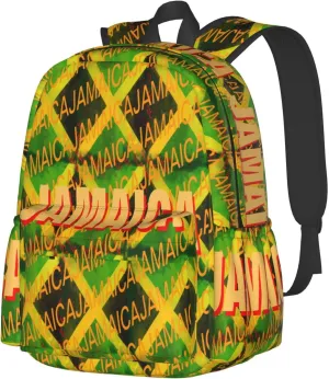Jamaica Roots Jamaican Flag Laptop Backpack Work Travel Backpacks Business Rucksack Casual Outdoor Daypack with Adjustable Strap Bags for Sports Office Gym Hiking