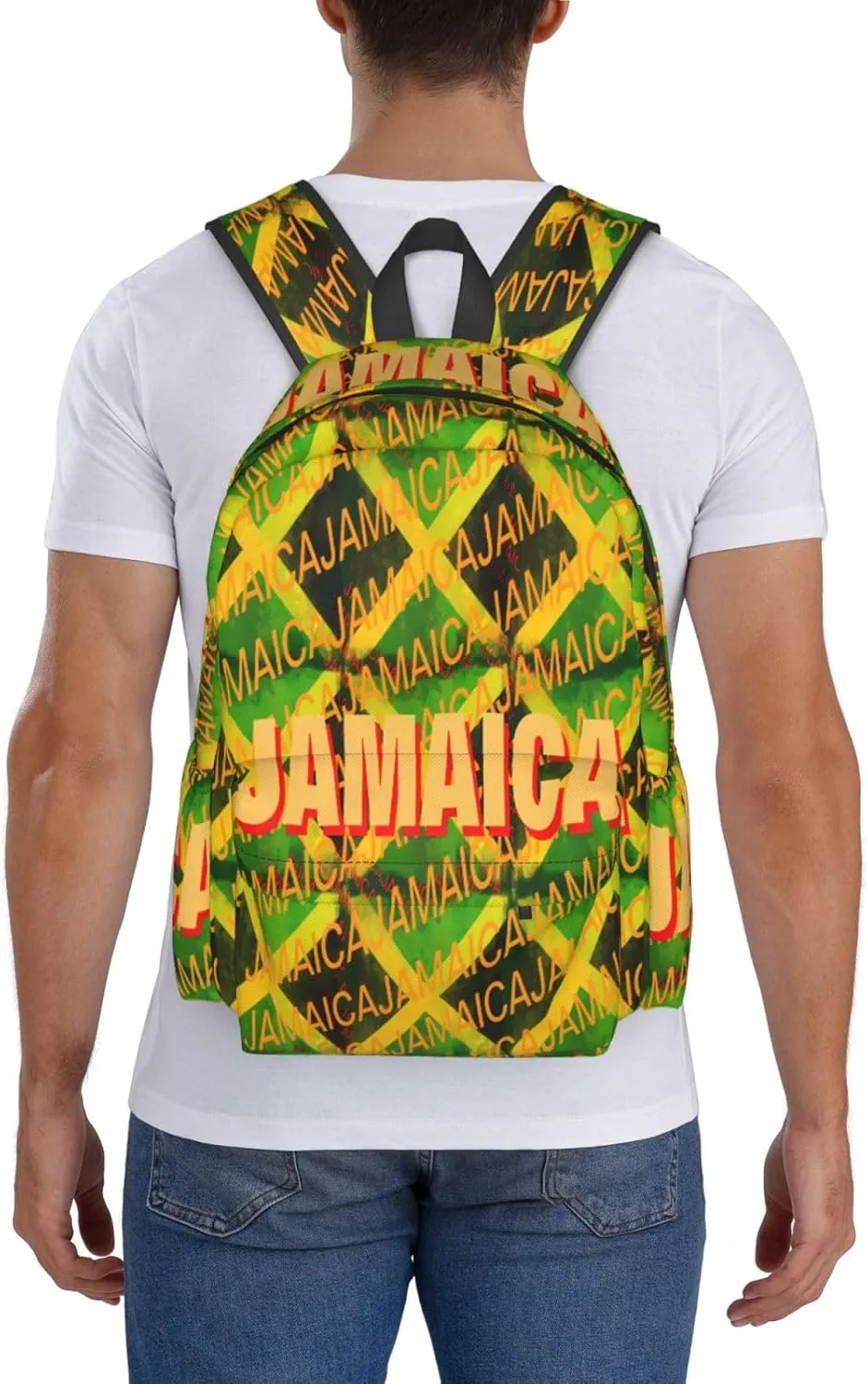 Jamaica Roots Jamaican Flag Laptop Backpack Work Travel Backpacks Business Rucksack Casual Outdoor Daypack with Adjustable Strap Bags for Sports Office Gym Hiking