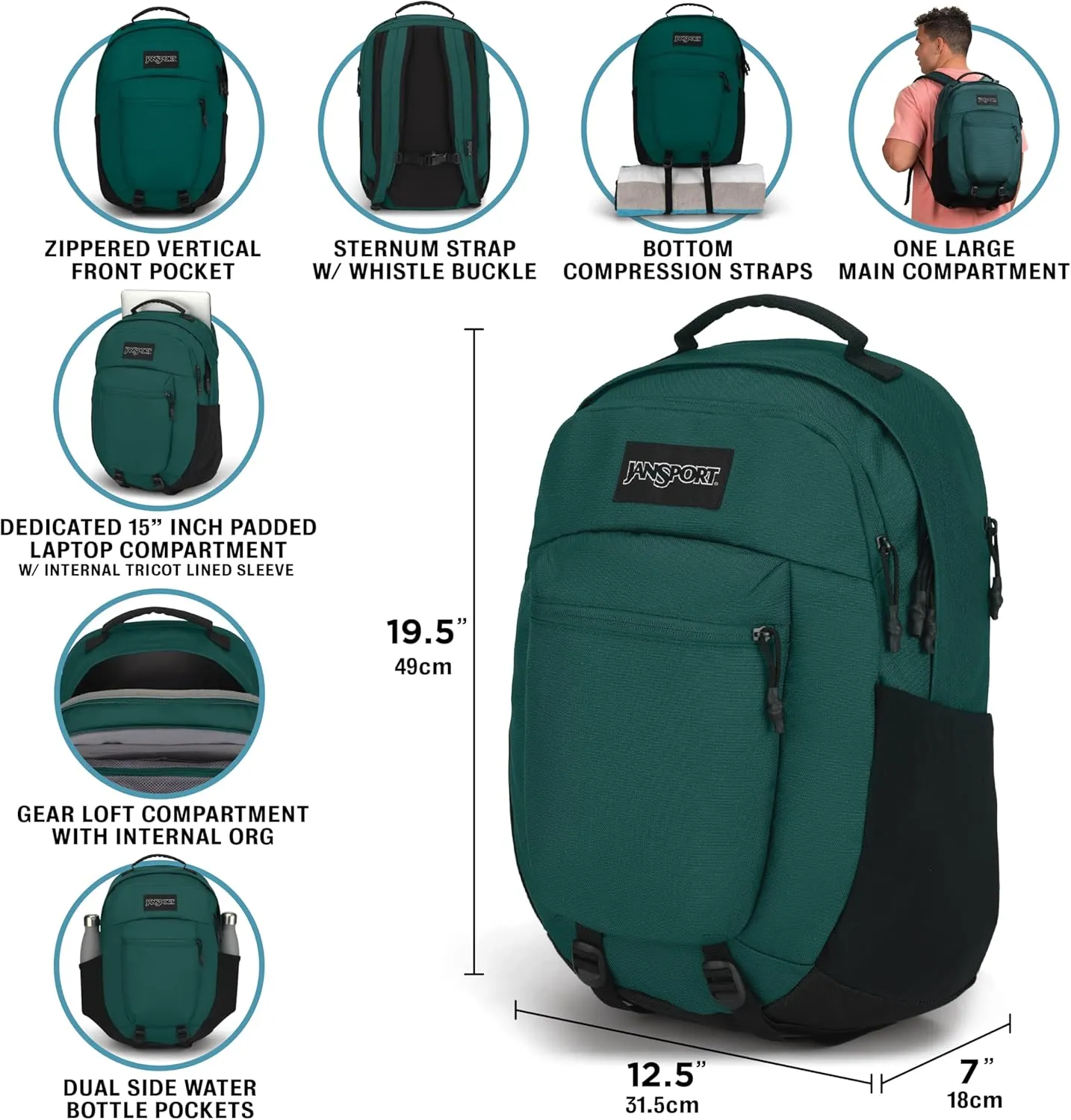 JanSport Journey Pack Backpack - Deep Juniper