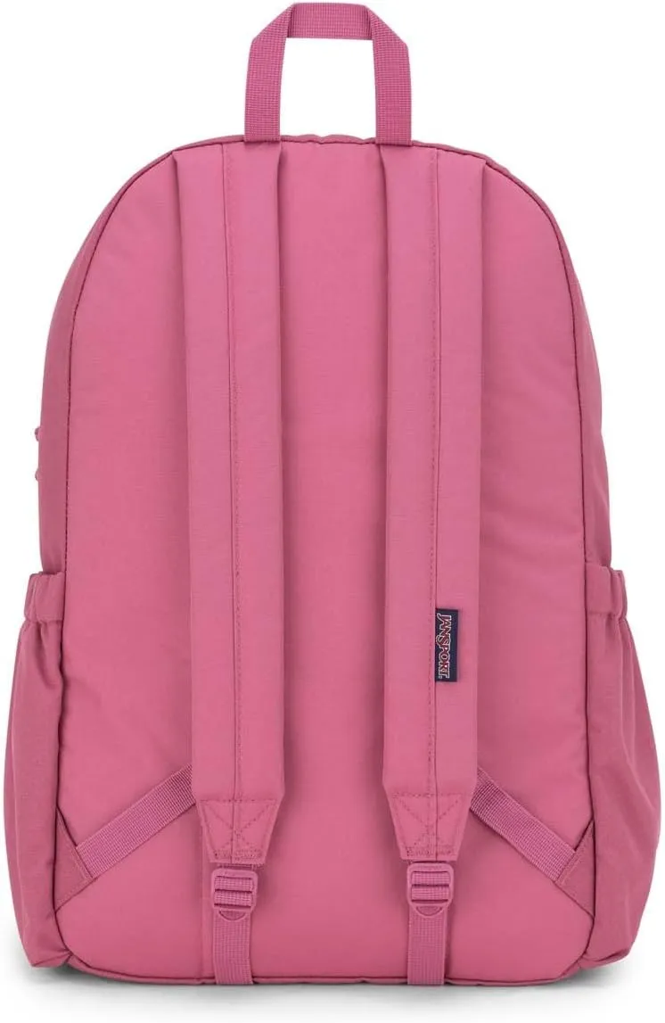 JanSport Lounge Pack – Large Main Compartment, Dual Water Bottle Pockets, Front Drawcord Pocket, Padded Laptop Sleeve, Mauve Haze