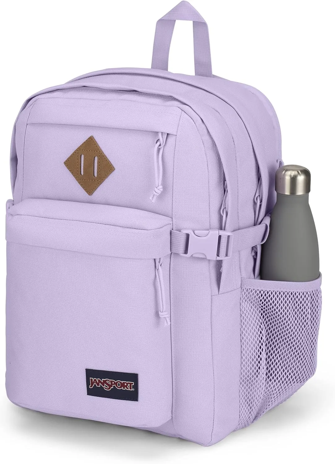 JanSport Main Campus FX Backpack - Travel or Work Bag w 15-Inch Laptop Pack with Leather Trim, Pastel Lilac