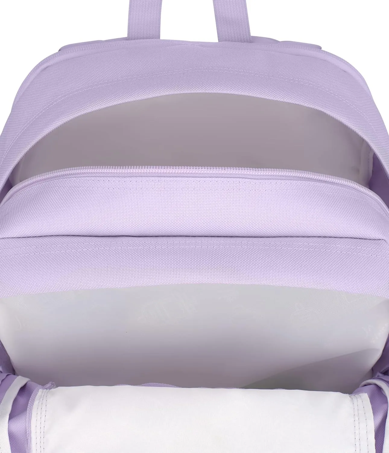 JanSport Main Campus FX Backpack - Travel or Work Bag w 15-Inch Laptop Pack with Leather Trim, Pastel Lilac
