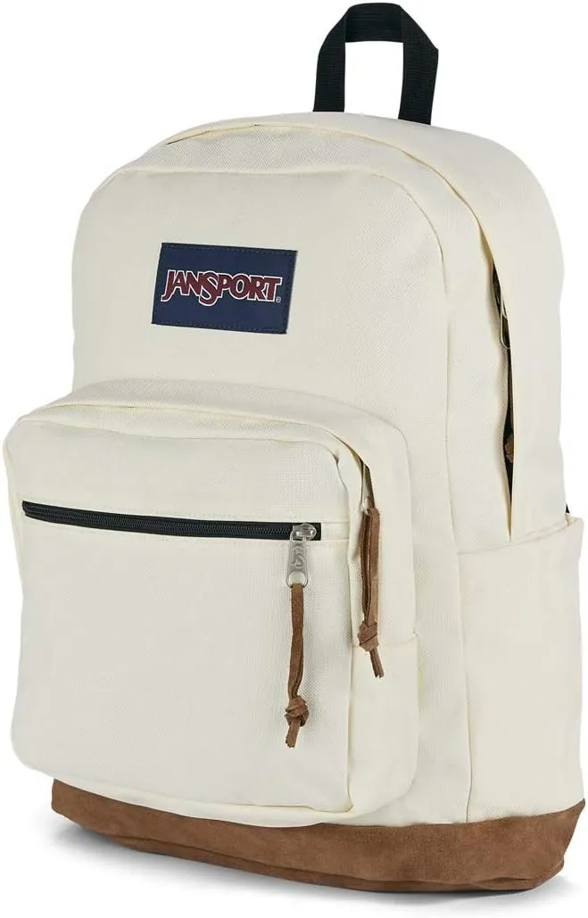 JanSport Right Pack Backpack - Durable Daypack with Padded 15" Laptop Sleeve, Spacious Main Compartment & Integrated Water Bottle Pocket - Coconut
