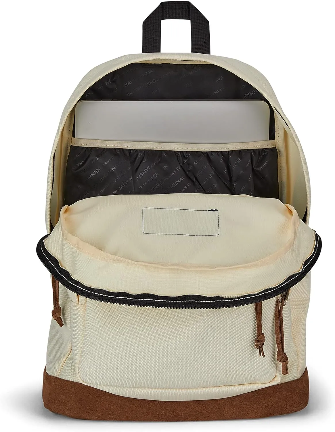 JanSport Right Pack Backpack - Durable Daypack with Padded 15" Laptop Sleeve, Spacious Main Compartment & Integrated Water Bottle Pocket - Coconut