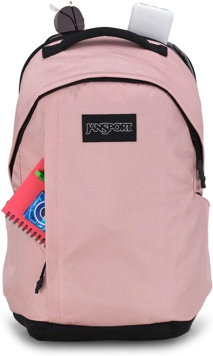 JanSport Station Pack – Large Backpack with Side Access Padded Laptop Sleeve, Dual Water Bottle Pockets, and Organizer Loft Pocket, Misty Rose
