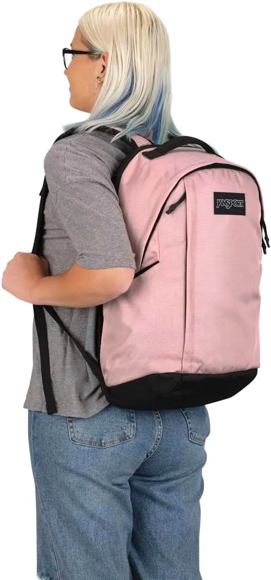 JanSport Station Pack – Large Backpack with Side Access Padded Laptop Sleeve, Dual Water Bottle Pockets, and Organizer Loft Pocket, Misty Rose