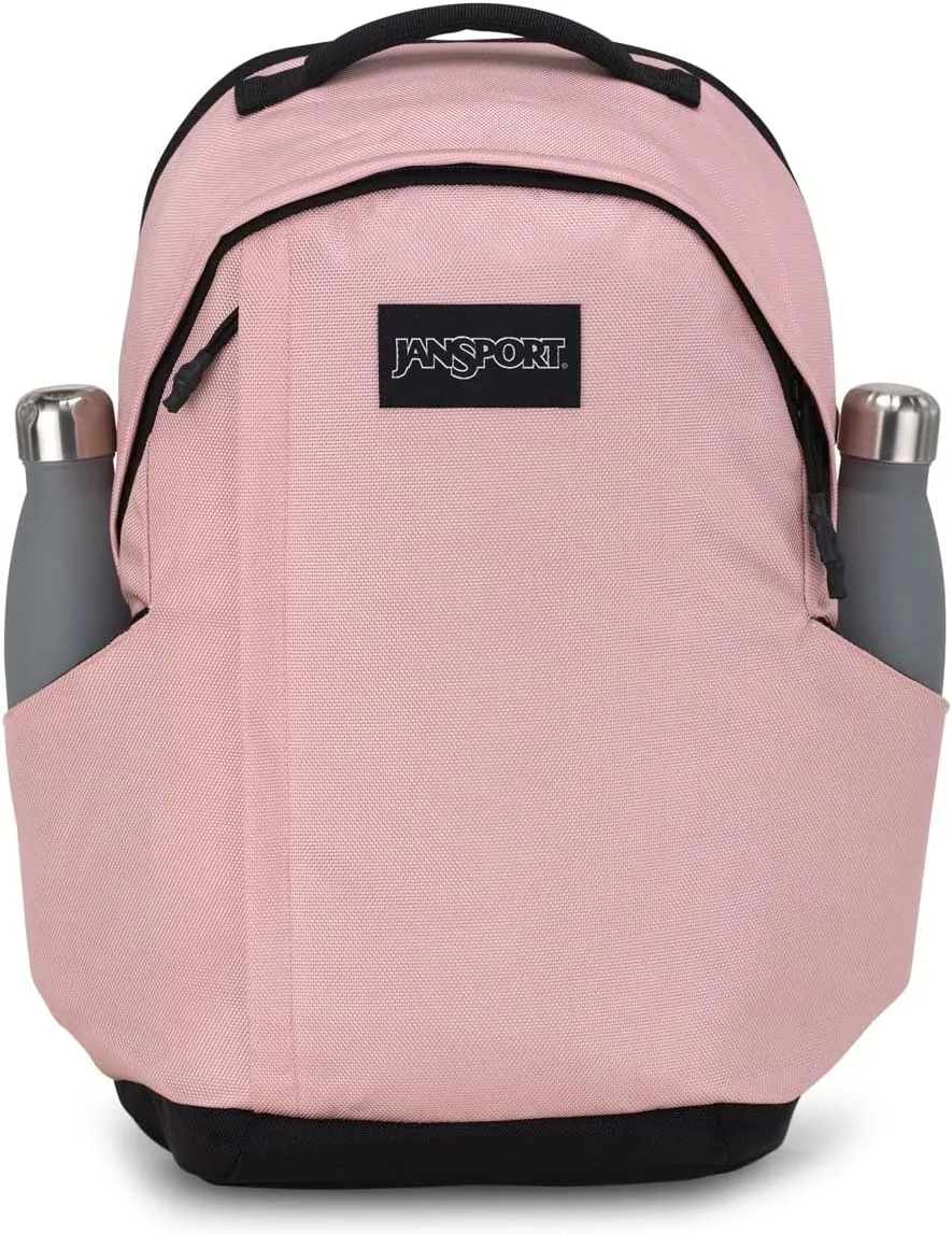 JanSport Station Pack – Large Backpack with Side Access Padded Laptop Sleeve, Dual Water Bottle Pockets, and Organizer Loft Pocket, Misty Rose